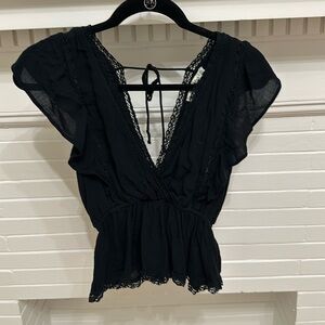 Abercrombie & Fitch, Blouse, Navy, Extra Small